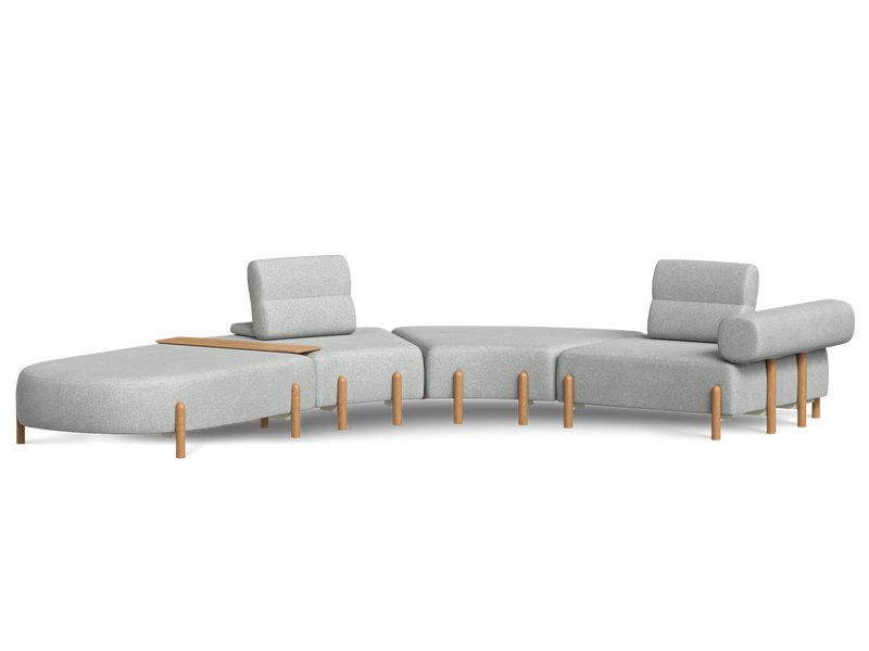 Диван модульный Альди-5 Textile Silver