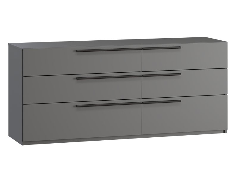 Комод Кимбол 160x70 Графитовый/Черный