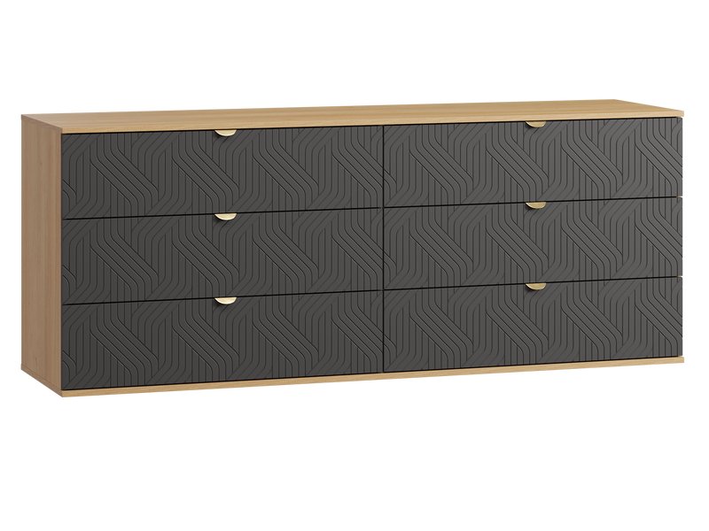 Комод Монблан 185x76 Косы Графитовый