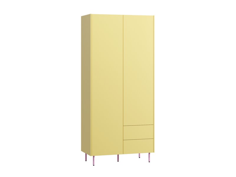 Распашной шкаф Изи 2-100x220 Желтый/Розовый