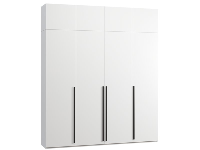 Распашной шкаф Кимбол 4.1-240x280 Белый/Черный