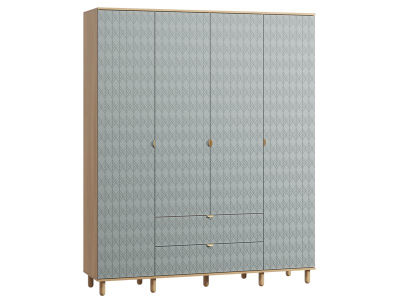Распашной шкаф Теджонс 4-185x224 Лист Мятный